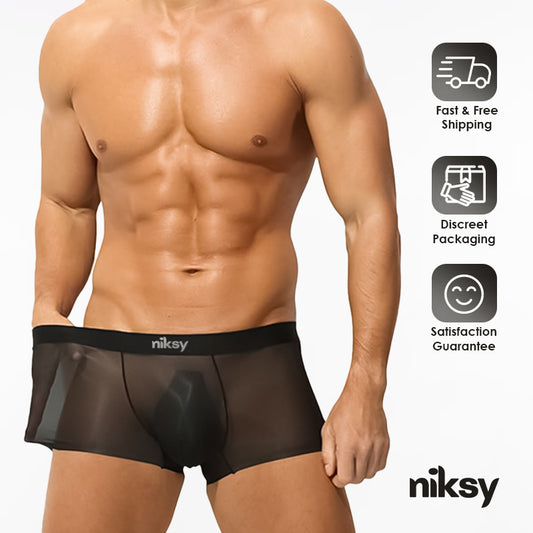 Men's Ultra-Thin Ice Silk Transparent Boxer Briefs